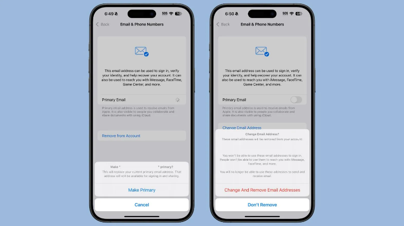 含山苹果手机维修分享苹果 iOS 18.1 支持设置“主要”邮箱地址并更改 iCloud 邮箱 